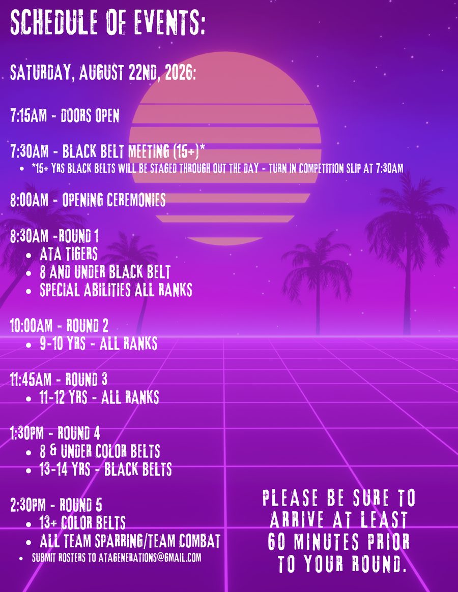 Summer Showdown '26 schedule of events flyer